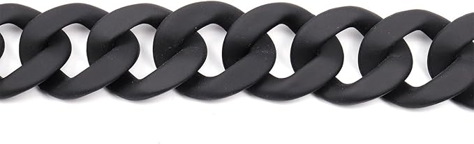 Flat Chain Strap 17.7"/45cm Shoulder Bag Strap Replacement Decorative DIY Purse & Handbag Strap Accessories, Matte Black