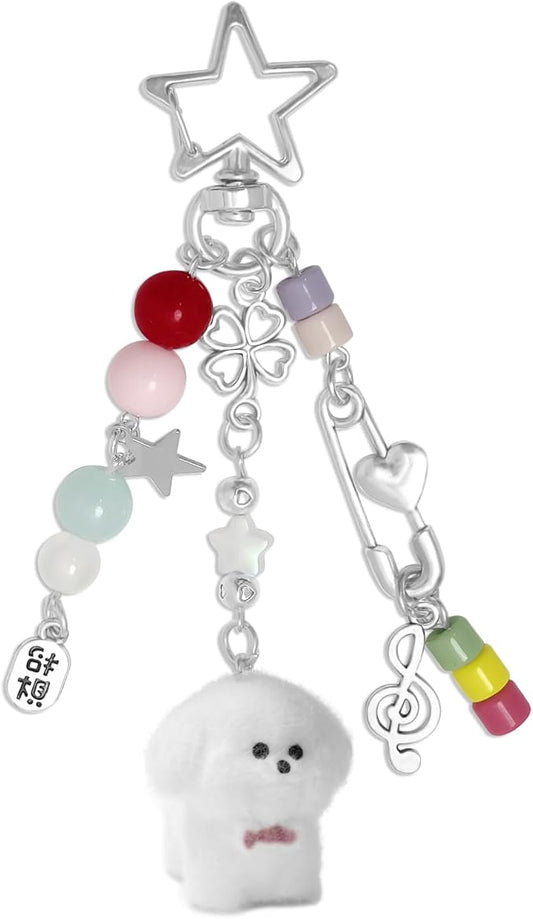 Cute Keychain Aesthetic Y2K Keychain Accessories Heart Butterfly Strawberry Bear Key Chain for Keys Bags Women Gifts