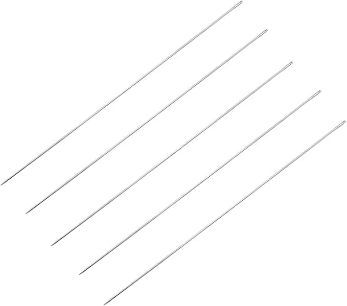 5Pcs Hawaiian Lei Needle for Leis Making, 9.1 Inch Large Eye Sweing Long Needle for Flower Lei Making Lei Needle to Make Hawaiian Lei for Graduation Wedding Birthday Party, Dia 0.6 mm, LXLVOUEG