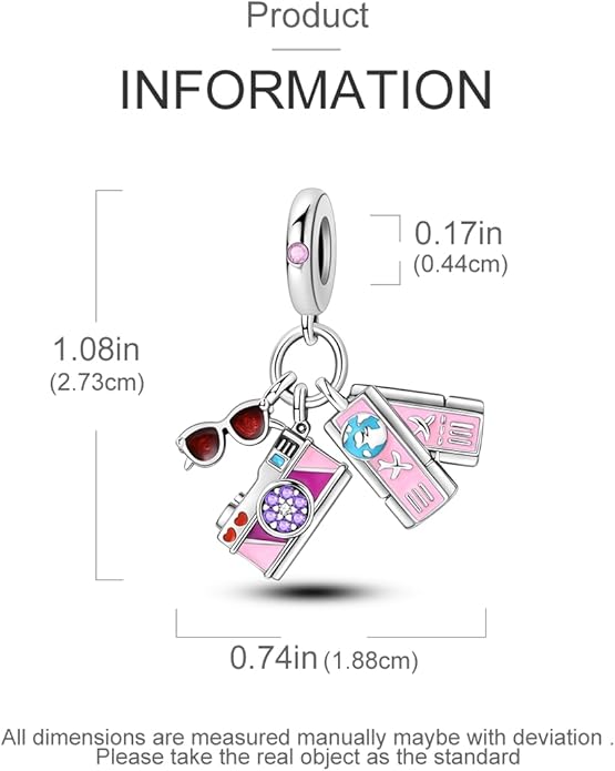 NARMO Charms for Bracelets 925 Sterling Silver Star Dangle Charms Car Keys Lipstick Dangle Charm Beads for Women Bracelets Necklace