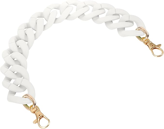 TENDYCOCO Chain Strap for Purse 13.4 Inch White Matte Rubber Crossbody Bag Replacement Strap for Handbags Tote Bag Accessories