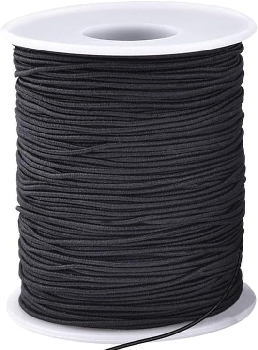 Elastic String for Bracelets, 1 mm x 110 Yards Sturdy Stretchy Elastic Cord for Jewelry Making, Necklaces, Beading - Black