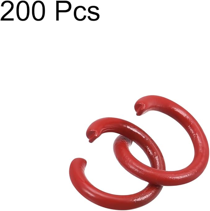 uxcell Open Jump Rings, 10mm Colorful O-Ring Connectors for DIY Crafts Jewelry Making, Carbon Steel, Red, 200Pcs