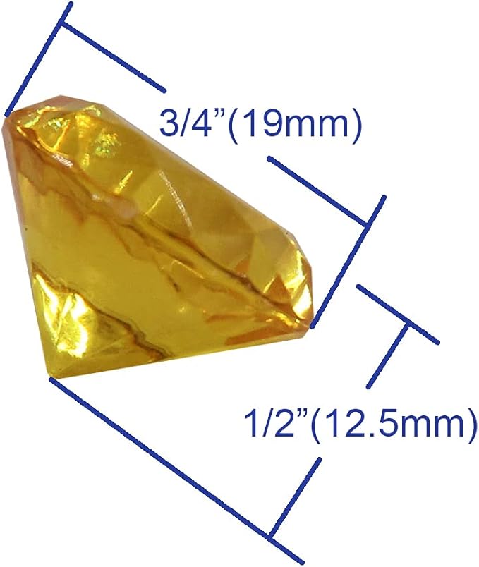 WELMATCH Gold Acrylic Diamond Vase Fillers 1 Pound - 240 pcs 3/4 Inch Wedding Party Event Banquet Birthday Decoration Crystals Gem Table Scatters (Gold, 240 pcs)