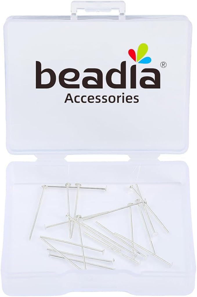 925 Sterling Silver Flat Head Pins 0.5x20mm 20pcs for Jewelry Making Findings
