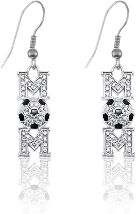 Inspired Silver - Silver Customized Charm French Hook Drop Earrings with Cubic Zirconia Jewelry