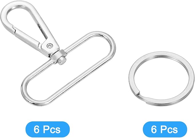 uxcell 12 Pcs Swivel Clasp Hook, 1.97" Purse Snap Clasps Detachable for Bag, Silver