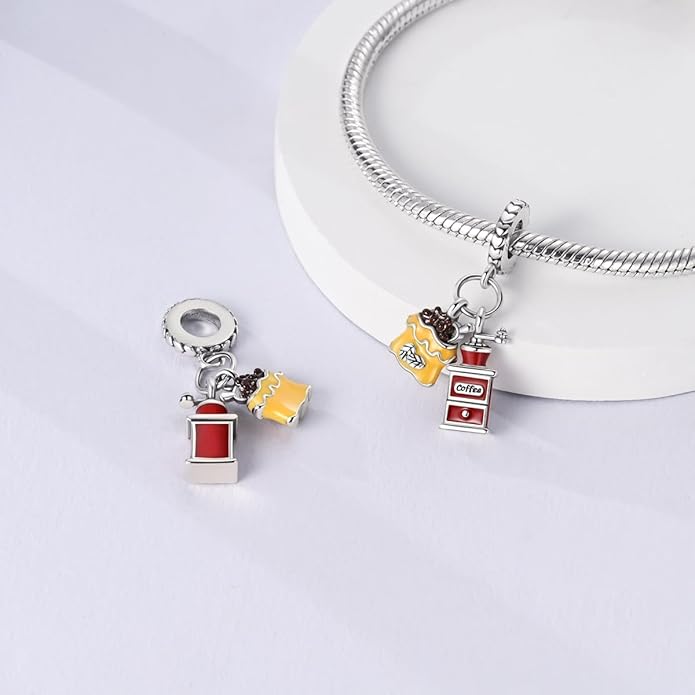 NARMO Charms for Bracelets 925 Sterling Silver Star Dangle Charms Car Keys Lipstick Dangle Charm Beads for Women Bracelets Necklace