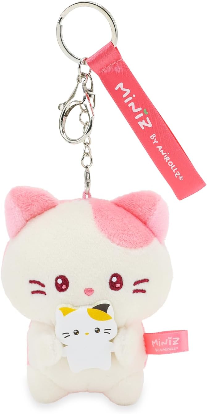 Anirollz Miniz Plush Charm Cute Stuffed Animal Keychain Kawaii Mini Bag Accessory Collectible Pocket Toy for Kids & Adults