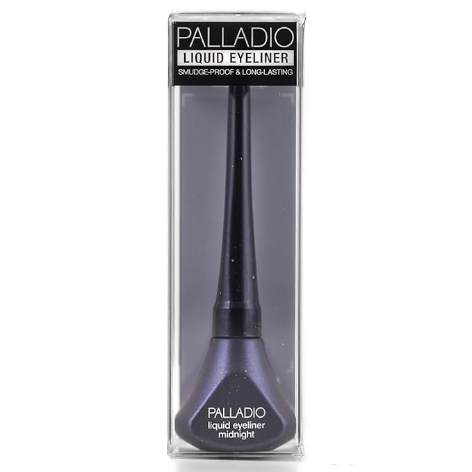 Palladio Liquid Eyeliner, Highly Pigmented and Waterproof Eyeliner, For Intense Eye Definition, Smear-proof Eyeliner Liquid, Includes Easy Grip Wand and Felt Tip Eyeliner Applicator, Midnight