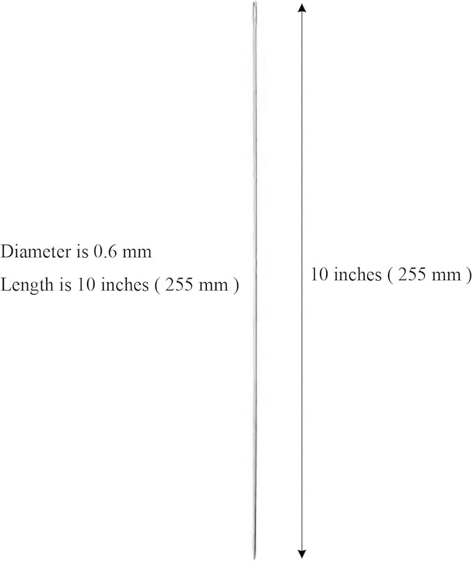 5Pcs Hawaiian Lei Needle for Leis Making, 10 Inch Large Eye Sweing Long Needle for Flower Lei Making Lei Needle to Make Hawaiian Lei for Graduation Wedding Birthday Party, Dia 0.6 mm, LXLVOUEG