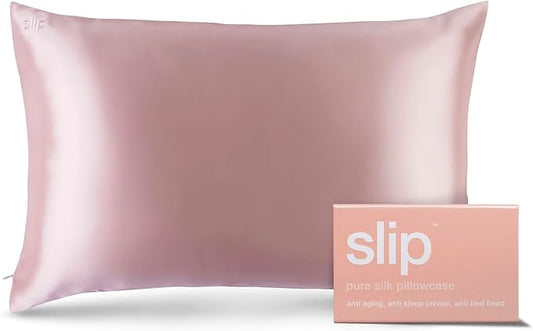 slip The Original Queen Pure Silk Pillow Case - 100% Pure 22 Momme Mulberry Silk - Queen Size Standard Pillow Case - Anti-Aging, Anti-BedHead, Anti-Sleep Crease, Pink (20" x 30")
