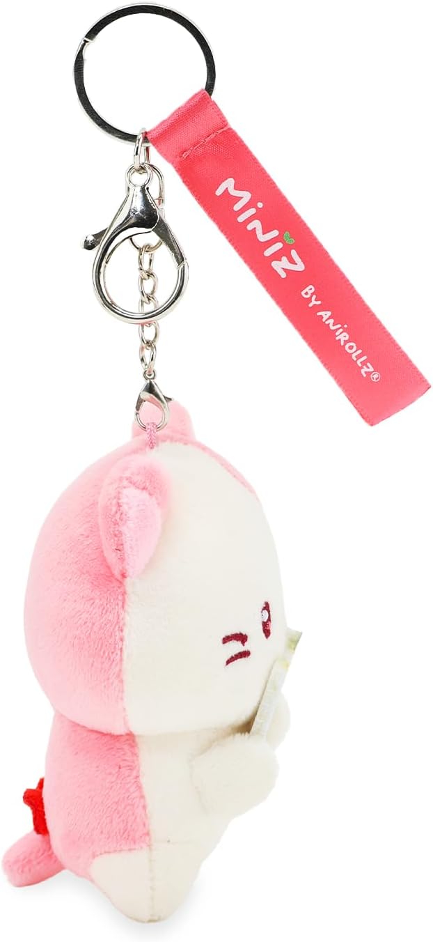 Anirollz Miniz Plush Charm Cute Stuffed Animal Keychain Kawaii Mini Bag Accessory Collectible Pocket Toy for Kids & Adults