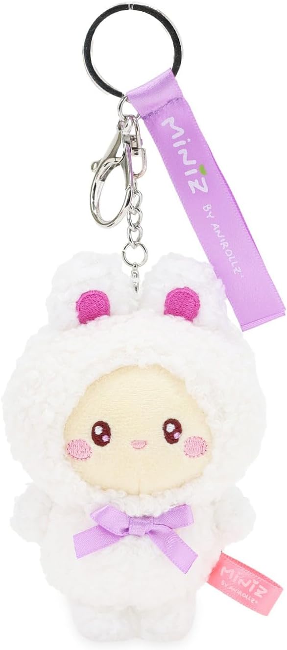 Anirollz Miniz Plush Charm Cute Stuffed Animal Keychain Kawaii Mini Bag Accessory Collectible Pocket Toy for Kids & Adults