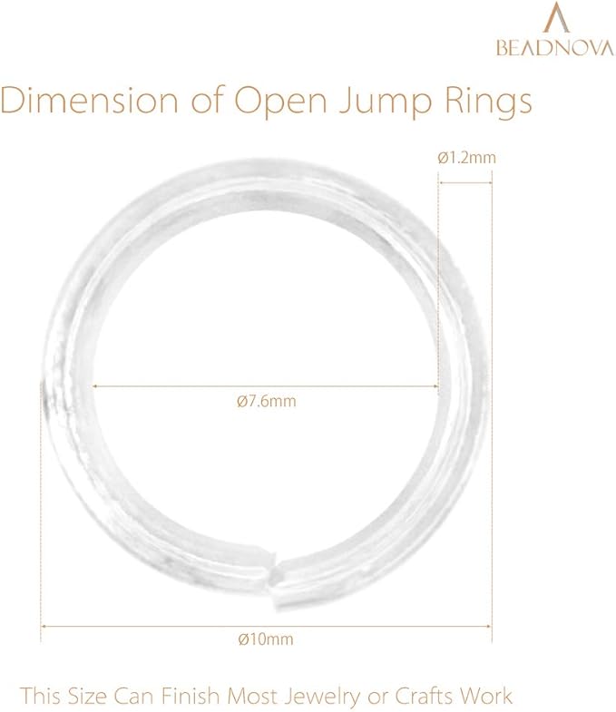 BEADNOVA 10mm Jump Rings Silver Jewelry Jump Rings for Jewelry Making Accessories Findings for Keychains (300Pcs)