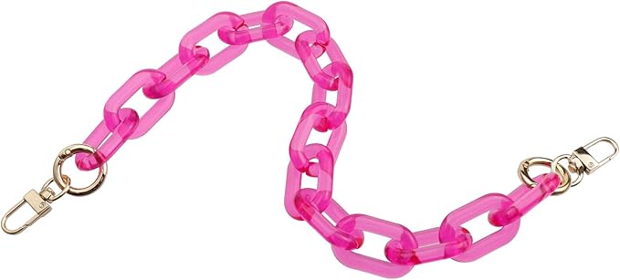 Purse Strap Bag Chain 17 Inch Resin Shoulder Strap Handbag Decoration Chain Bag Charms Accessories, Rose Red