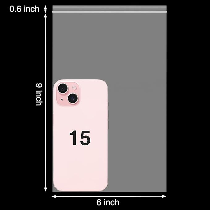 160pcs 6 x 9 inch Plastic Bags, 2 mil Thick, Zip Bag, Clear Jewelry Bags, Baggies with Resealable Zip Bag for Small Business, Daily Vitamin, Jewelry, Candy