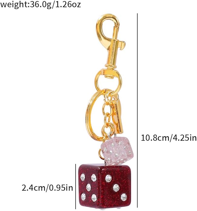 Y2k Aesthetic Dice 8 Ball Keychain-Cute Keychains for Backpack Mobile Phone Charms Lucky Gifts for Men Women