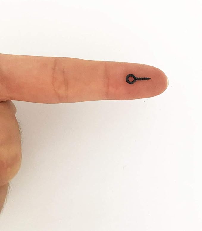 Small Mini Screw Eyes Pin Hook for Jewelry Making, Cork Bottles,Resin, Bead, Tiny Eyelets Hook Screws Ring Black (250 PCS)