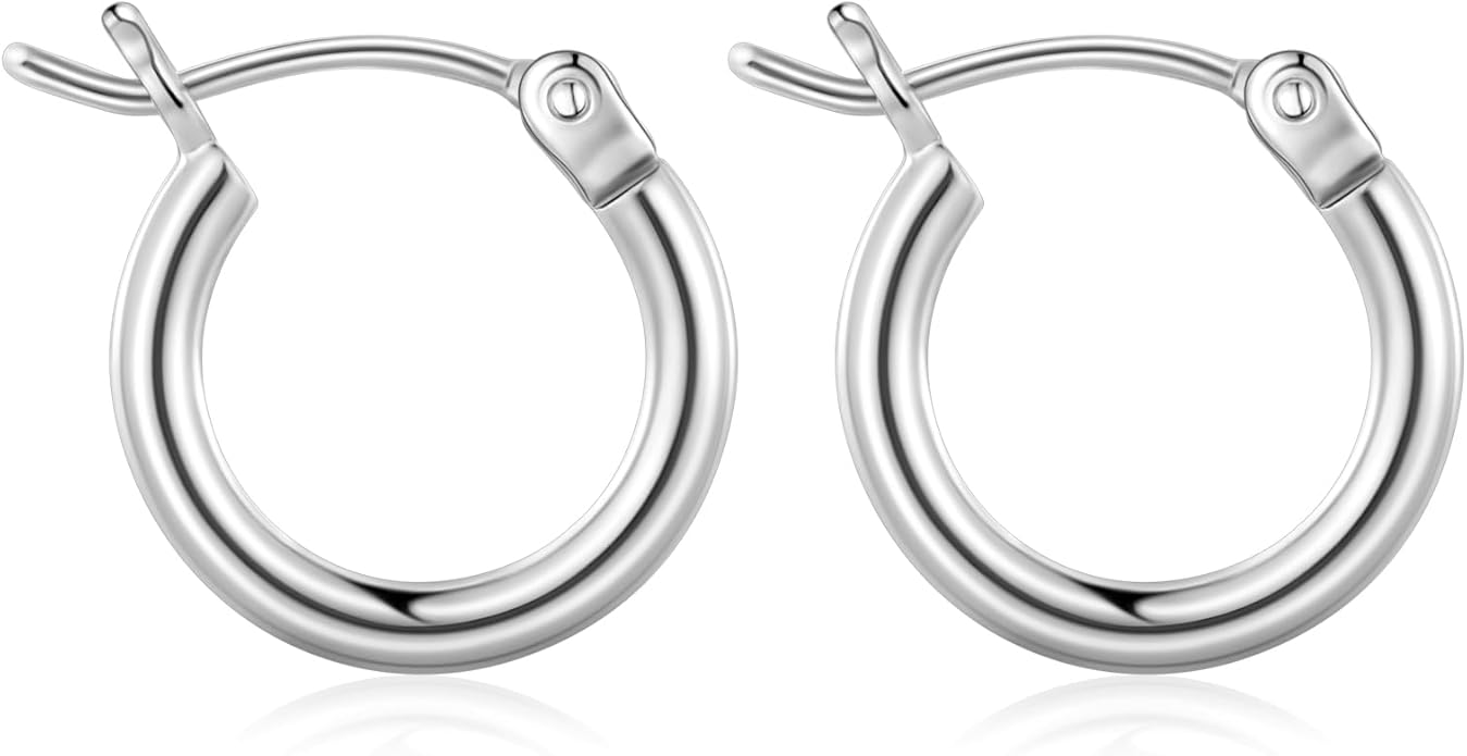 Gacimy Gold Hoop Earrings for Women 14K Real Gold Plated Hoops with 925 Sterling Silver Post