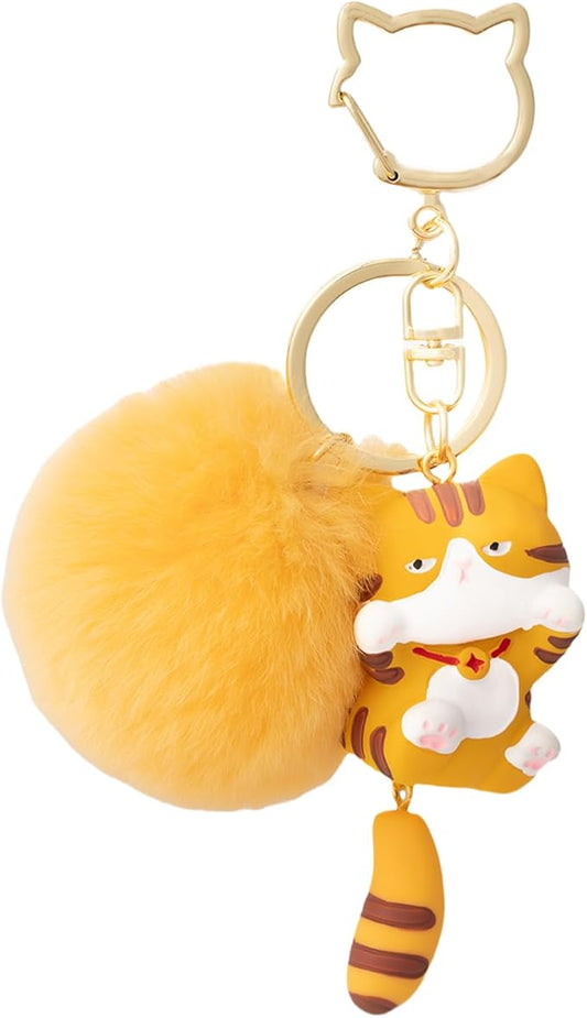 Cat Keychain bag charms for handbags Cute Keychains for Women Kawaii Cat Backpacks Accessories cat plush keychain
