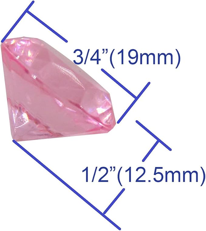 Pink Acrylic Diamond Vase Fillers 1 Pound - 240 pcs 3/4 Inch Wedding Party Event Banquet Birthday Decoration Crystals Gem Table Scatters (Pink, 240 pcs)