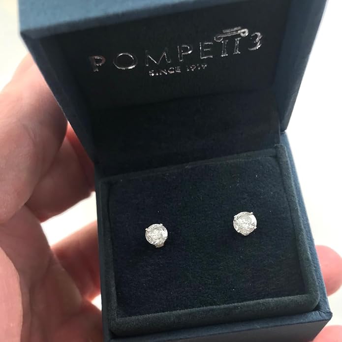 Pompeii 1 Ct TDW Round Cut 14K White or Yellow Gold Diamond Studs Earrings IGI Certified