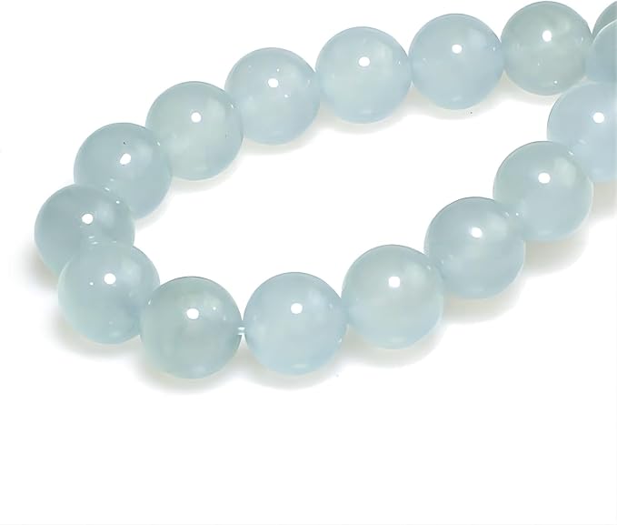 MJDCB Stone Beads 4mm 85pcs Round Grey Blue Jade Loose Gemstone Bead Charms for Jewelry Making Bracelet Necklace Earring Pendant