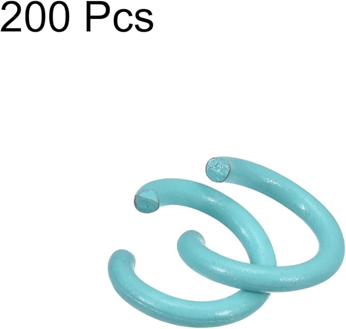 uxcell Open Jump Rings, 10mm Colorful O-Ring Connectors for DIY Crafts Jewelry Making, Carbon Steel, Sky Blue, 200Pcs