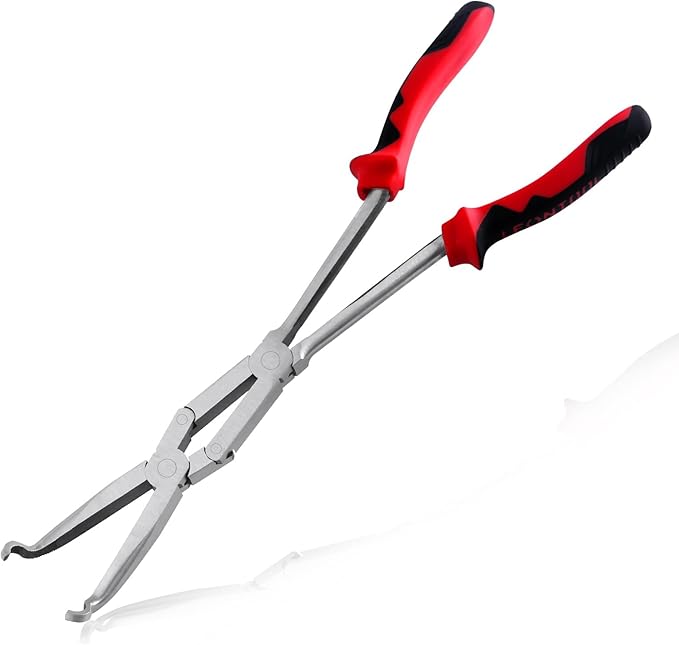 Extra Long Nose Hose Grip Pliers 13" Spark Plug Pliers Long Reach XL Pivot Ring Nose Plier Hose Removal Plier with Serrated Jaw Spark Plug Boot Puller for Hard to Reach Narrow Spaces,Small