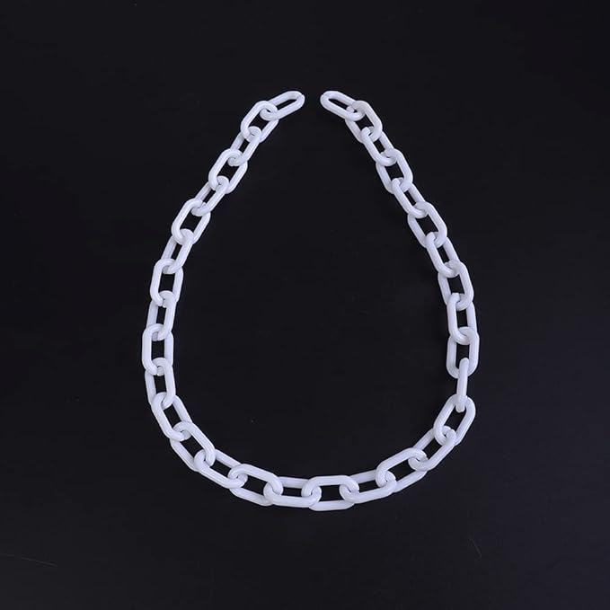 Wiwpar Long Acrylic Choker Necklace Paperclip Chain Necklace Minimalist Multicolor Chunky Chain Collar Necklace for Women (White)