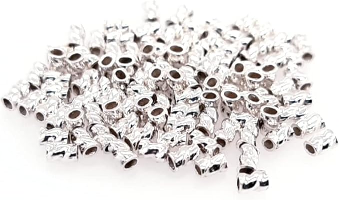 100pcs 925 Sterling Silver Twist Tube Crimp Beads, 3 X 1.8MM, by CRAFT WIRE
