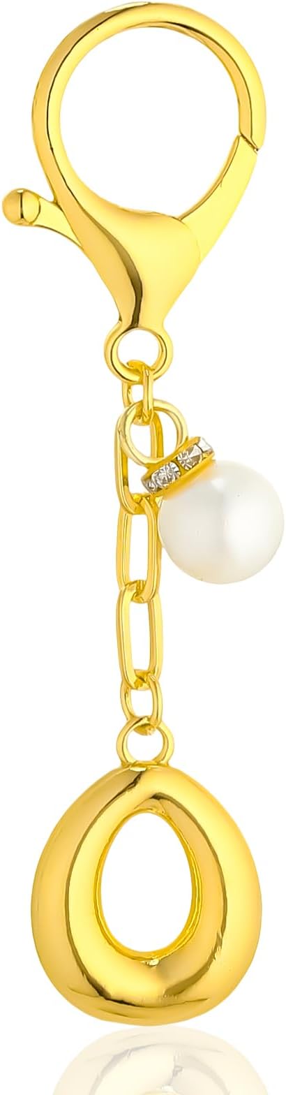 VICKHU Gold Plated Bubble Initial Letter Cute Keychain for Women Car Key Purse Decorative Keyring Handbag Charms Fashion