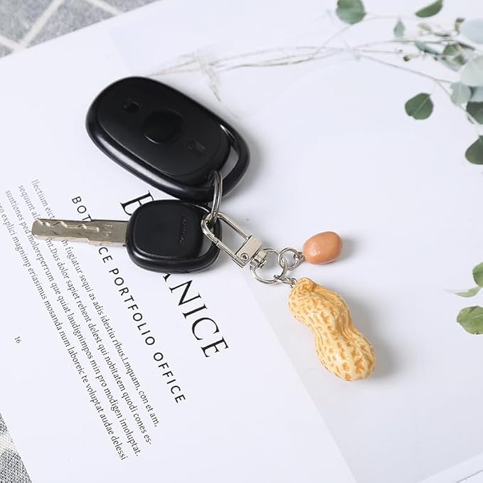 HSYHERE Men Women Creative Interesting Novelty Stylish Mini Simulated Food Orange Shrimp Keychain Key-ring Pendant