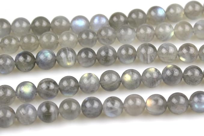 MJDCB Natural Round Stone Beads 4mm Labradorite Loose Gemstone Beads for Jewelry Making Bracelet Necklace 85pcs