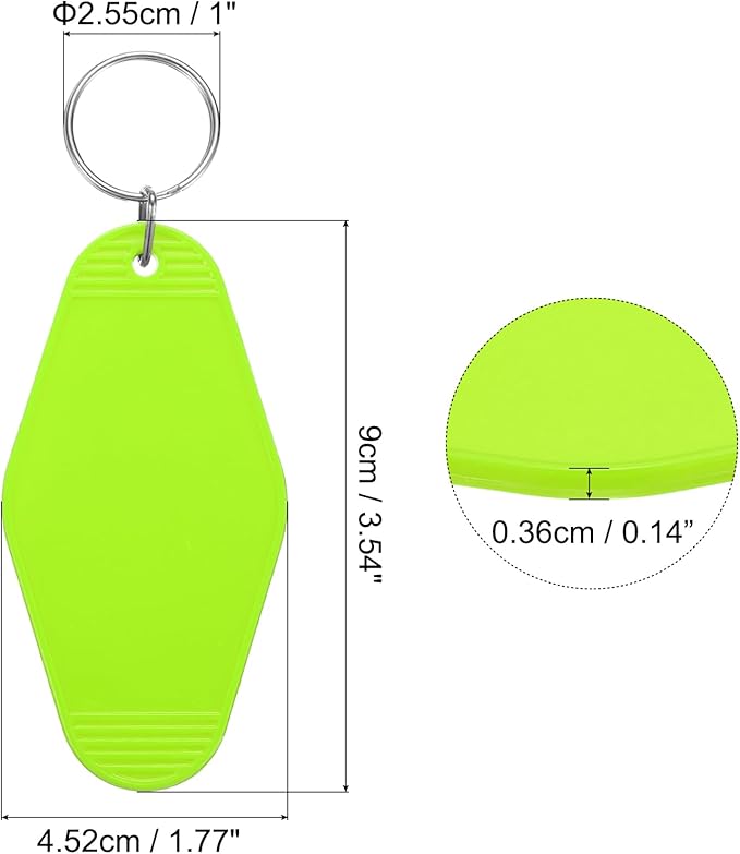 uxcell 40pcs Hotel Keychains Blank Vintage Plastic Rhombus Motel Keychains Hotel Key Tags Rings for DIY Luggage Labels