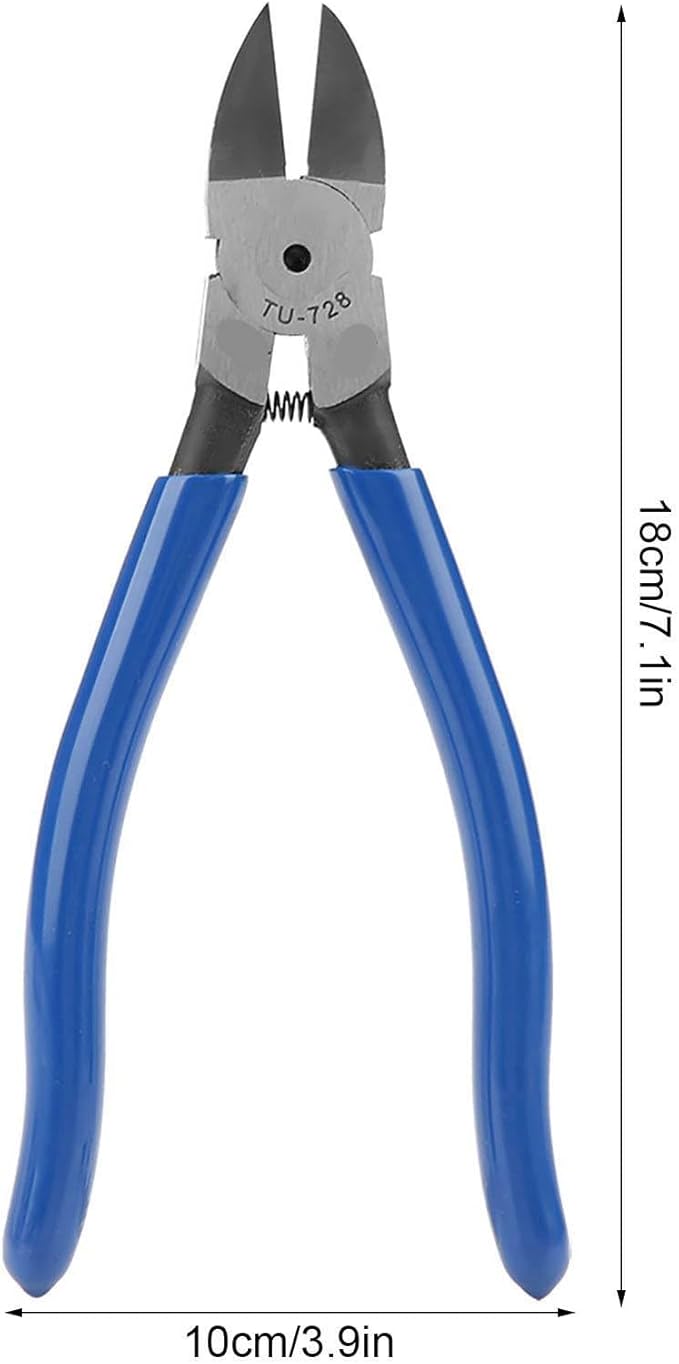 2PCS Blue Diagonal Flush Wire Cutting,7.1 Inch Diagonal Flush Wire Cutters,Portable Side Cutters Dikes Wire Cutters for Clean Cut Various Cables, TU-728