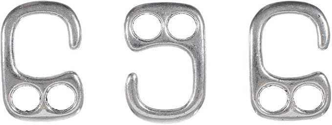 Paracord Planet Two Hole Clasps – Hook, Silver (2 Pack)