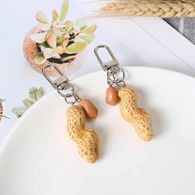 HSYHERE Men Women Creative Interesting Novelty Stylish Mini Simulated Food Orange Shrimp Keychain Key-ring Pendant