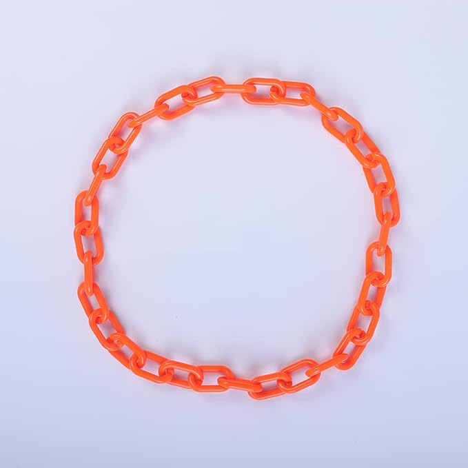 Wiwpar Long Acrylic Choker Necklace Paperclip Chain Necklace Minimalist Multicolor Chunky Chain Collar Necklace for Women (Orange)