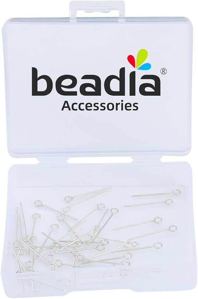 925 Sterling Silver Open Eye Pins 0.5x15mm 40pcs for Jewelry Making Findings