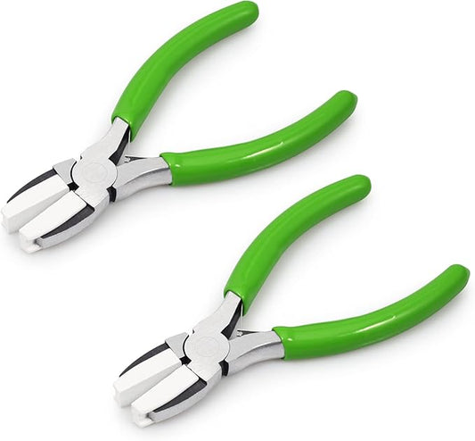 2 Pieces 5" Double Nylon Jaw Flat Nose Pliers Mini Precision Pliers Wire Looping Pliers Wire Bending Pliers Jewelry Making Pliers for Handmade DIY Hobby Projects Tools