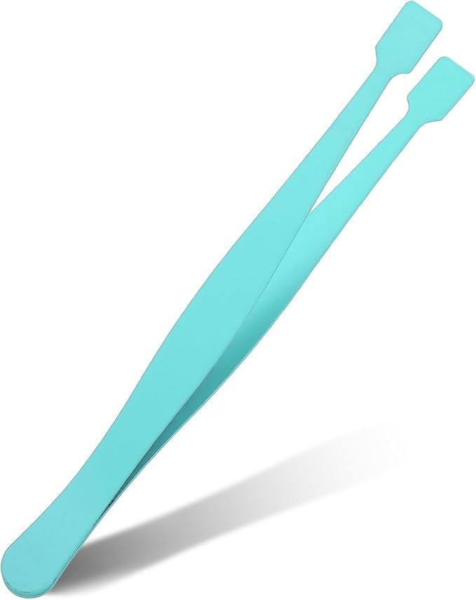 Lash Cluster Tweezers Kit for Individual Eyelash Clusters Stainless Steel Applicator Professional Flat-Tip Applicator for DIY Extensions Safe Blunt Design Ergonomic Handle Easy for Beginners (Blue)