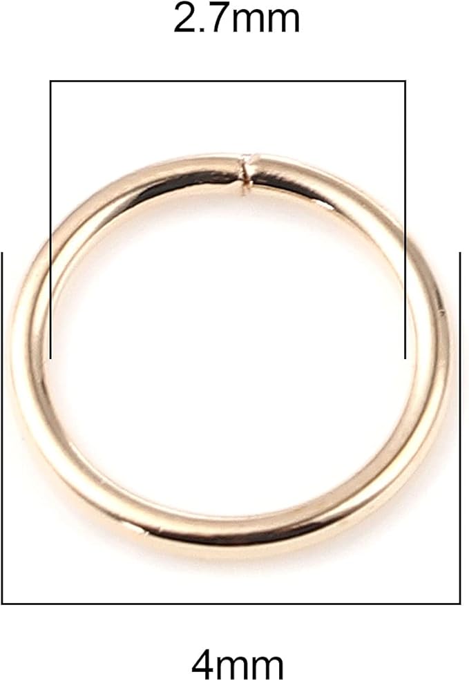 200 Pieces - 4mm Jump Rings KC Gold Tone Plated - 21 Gauge (0.7mm Thickness)