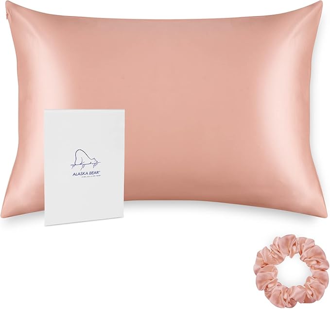 ALASKA BEAR Natural Silk Pillowcase, King (1pc, Dusty Pink)