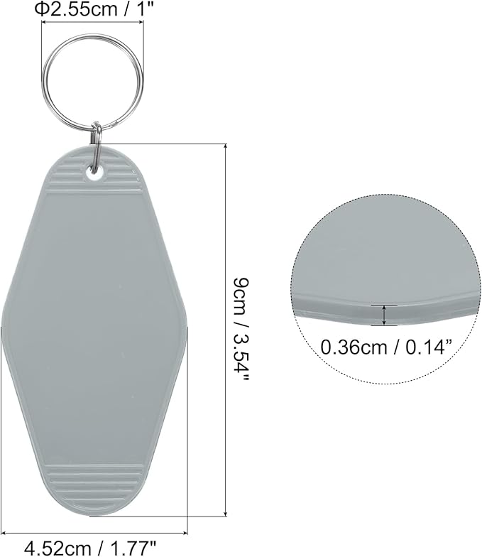 uxcell 40pcs Hotel Keychains Blank Vintage Plastic Rhombus Motel Keychains Hotel Key Tags Rings for DIY Luggage Labels