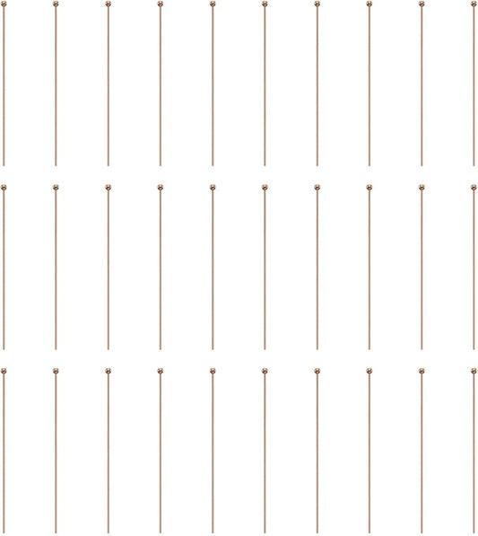 HARFINGTON 100pcs Ball Head Pins 1.97" 50mm Round Head Pins for Earring Pendant Necklace Bracelet Charm Jewelry Making Findings DIY Craft, Rose Gold