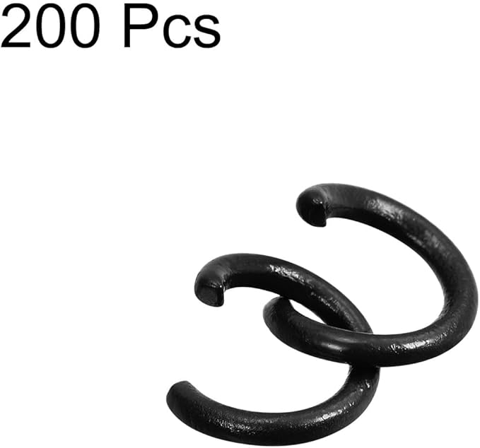 uxcell Open Jump Rings, 8mm Colorful O-Ring Connectors for DIY Crafts Jewelry Making, Carbon Steel, Black, 200Pcs