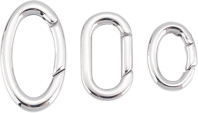 UNICRAFTALE 3pcs 3 Styles Spring Gate Rings Stainless Steel Snap Clasps Oval Clips Snap Hooks Spring Keyring Buckle Clasps for Bag Purse Shoulder Strap Key Chains