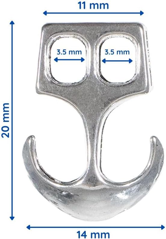 Paracord Planet Two Hole Clasps – Anchor, Silver, 3/4 Inch (2 Pack)